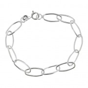 Bracelet maille Forçat ovale - Fabrication européenne - 15 cm en Argent 925 x1|raw }}