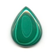 Cabochon poire 29x23 mm en pierre gemme - Malachite x1