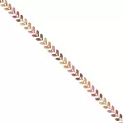 Chaîne maille chevron en épis résine époxy 6.3mm Camel/Light Rose/Beige doré x 20cm
