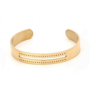 Bracelet spécial tissage de perles Miyuki 10x150 mm en Acier inox doré x1