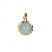 Mini breloque ronde avec pierre imitation Amazonite 7 mm doré|raw }}