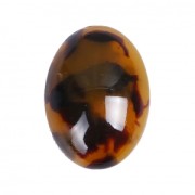 Cabochon ovale en résine 18x13 mm Ecaille de tortue Marron/Noir x1