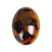 Cabochon ovale en résine 18x13 mm Ecaille de tortue Marron/Noir x1