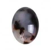 Cabochon ovale en résine 18x13 mm Ecaille de tortue Gris/Noir x1