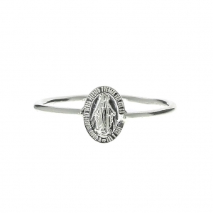 Bague fine ovale Vierge taille 50 en Argent 925 x1