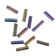Preciosa Perles rocailles tubes 4x1 mm Blue Iris x20g