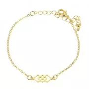 Bracelet fin maille forçat limée pour intercalaire 18 cm doré