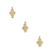 Mini breloque croix strassée en laiton 7.1x3.9 mm doré x1|raw }}