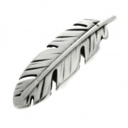 Poussoir double plume pour lacet plat 10 mm 43.5x12.7 mm Placage Argent fin vieilli x1|raw }}