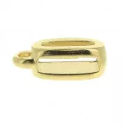 Poussoir attache breloque pour lacet 10 mm doré à l'or fin x1