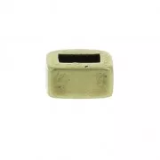 Poussoir rectangle décor frise antique 8.1x4.2 mm pour lacet 5 mm bronze x1