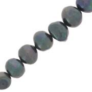Perles d'eau douce baroques 11x10 mm Dark Green Irisé x5