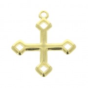 Pendentif symbole religieux croix 23.5x20.5 mm Doré à l'or fin x1|raw }}