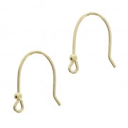 Crochets d'oreilles avec boule 19 mm Plaqué Or 3 microns x2|raw }}