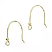 Crochets d'oreilles avec boule 19 mm Plaqué Or 3 microns x2