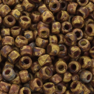 Rocailles Matubo 7/0 - 3.5 mm Opaque Yellow Picasso x10g