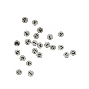 Assortiment de perles alphabet plastique métallisé x27 gr