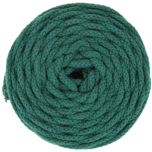 Bobine de cordon en coton pour macramé Cotton Air 5 mm - Vert Bouteille x50m