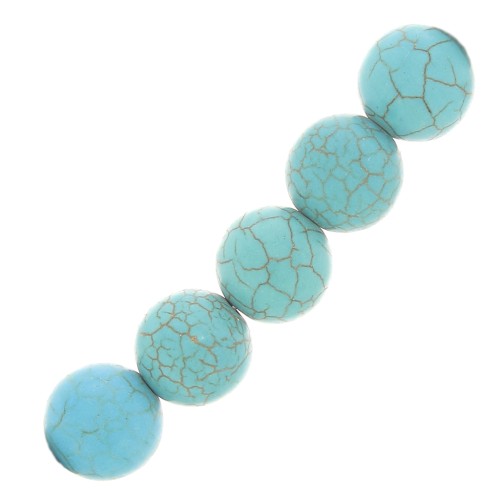 Perle ronde imitation Turquoise 16 mm x1