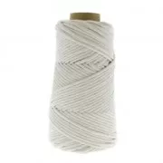 Bobine de cordon en coton pour macramé Cotton Suprême 3XL peigné - Gris Clair x75m