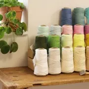 Bobine de cordon en coton pour macramé Cotton Suprême 3XL peigné - Gris Clair x75m