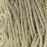 Bobine de cordon pour macramé Rayon Air 4 mm Doré / Blanc x 50m