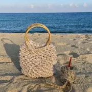 Bobine de cordon pour macramé Rayon Air 4.5 mm Argenté / Doré x 50m