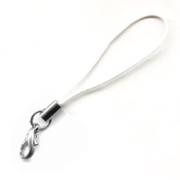 Attache pour téléphone portable avec mousqueton et dragonne couleur Blanc x1