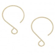 Crochets d'oreilles surface diamantée 23  mm en Gold filled (or laminé)  x2|raw }}