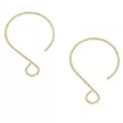 Crochets d'oreilles surface diamantée 23  mm en Gold filled (or laminé)  x2