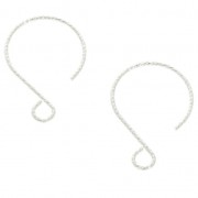 Crochets d'oreilles surface diamantée 23 mm en Argent 925  x2|raw }}