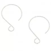 Crochets d'oreilles surface diamantée 23 mm en Argent 925  x2