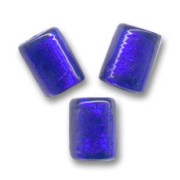 Perles cylindres Feuille d'Argent 10x8 mm Dark Sapphire x4