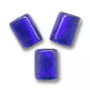 Perles cylindres Feuille d'Argent 10x8 mm Dark Sapphire x4