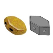 Perles en verre Paros® par Puca® 7x4 mm Opaque Jonquil Luster Bronze x10g