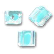 Cubes Miyuki 4 mm SB4-220- Crystal Mist Aqua Lined x10g|raw }}