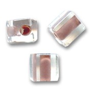 Cubes Miyuki 4 mm SB4-224- Crystal Cocoa Lined x10g