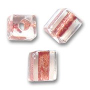 Cubes Miyuki 4 mm SB4-2601- Crystal Spkl Antique Rose Lined x10g|raw }}