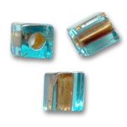Cubes Miyuki 4 mm SB4-2642 - Aqua Spkl Bronze Lined x10g