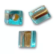 Cubes Miyuki 4 mm SB4-2642 - Aqua Spkl Bronze Lined x10g