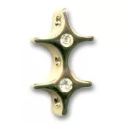 Intercalaire 3 rangs 22x13 mm doré strass Crystal x1