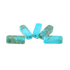 Perles Tubes Régalite teintées 13x4.5 mm Turquoise x5