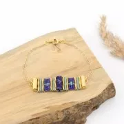 Perles Tubes Régalite teintées 13x4.5 mm Turquoise x5