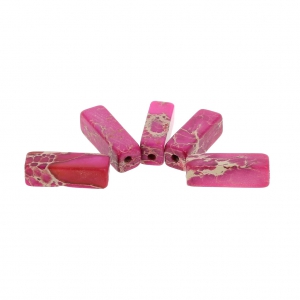 Perles Tubes Régalite teintées 13x4.5 mm Fuchsia x5