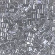Cubes Miyuki 3 mm SB3-242- Crystal Spkl Pewter Lined x10g