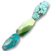 Perles facettées en pierre gemme Turquoise naturelle 12x6 mm x4|raw }}