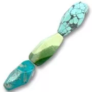 Perles facettées en pierre gemme Turquoise naturelle 12x6 mm x4