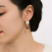 Cabochon PureCrystal 4320 14x10 mm Scarlet Gold Patina x1