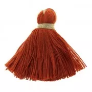 Gros pompons imitation coton 40 mm Orange / Doré x5