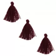 Pompons imitation coton 26-30 mm Burgundy  x10